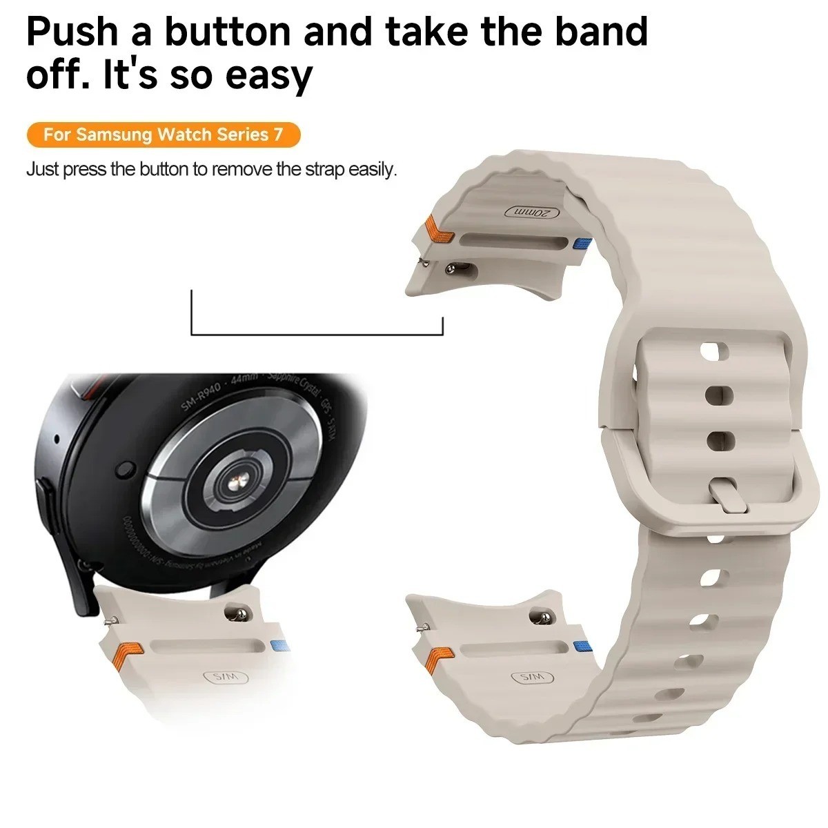 Strap For Samsung Galaxy Watch 7/6/5/4/FE 40/44/47mm Silicone Sport Watch Band