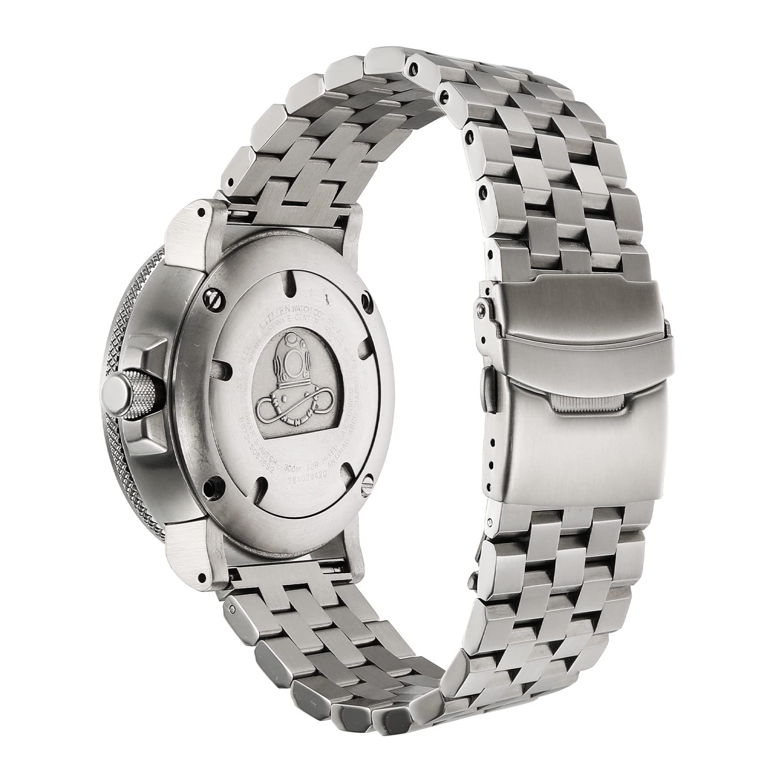 Silver Adapters & 24mm Band for Citizen Eco-Drive Promaster BJ8050 Dive Watch