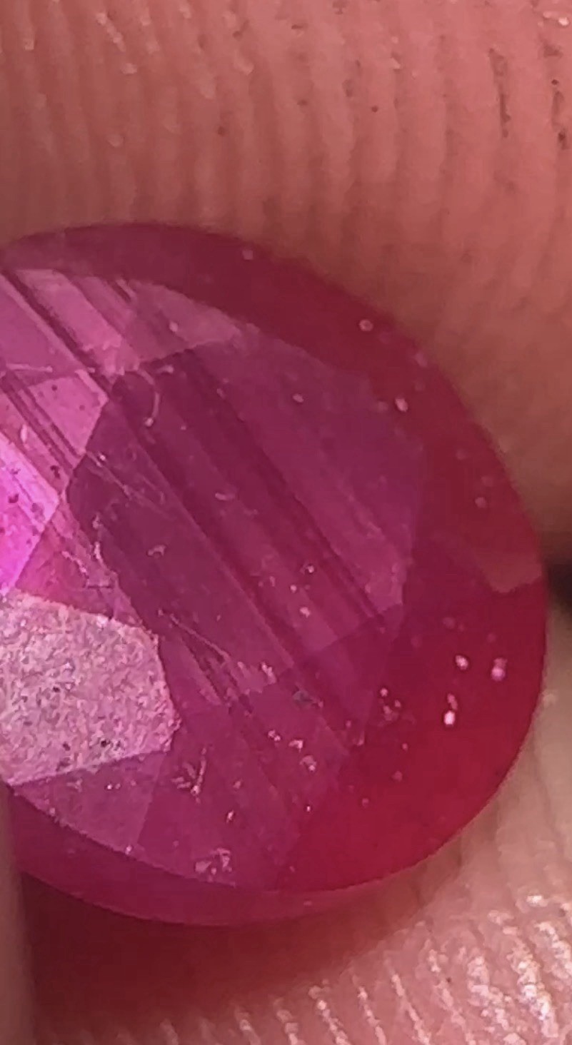 Antique 2.52ct Round Natural Ruby Vivid Color Candystripes💎 8MM Beautiful Gem