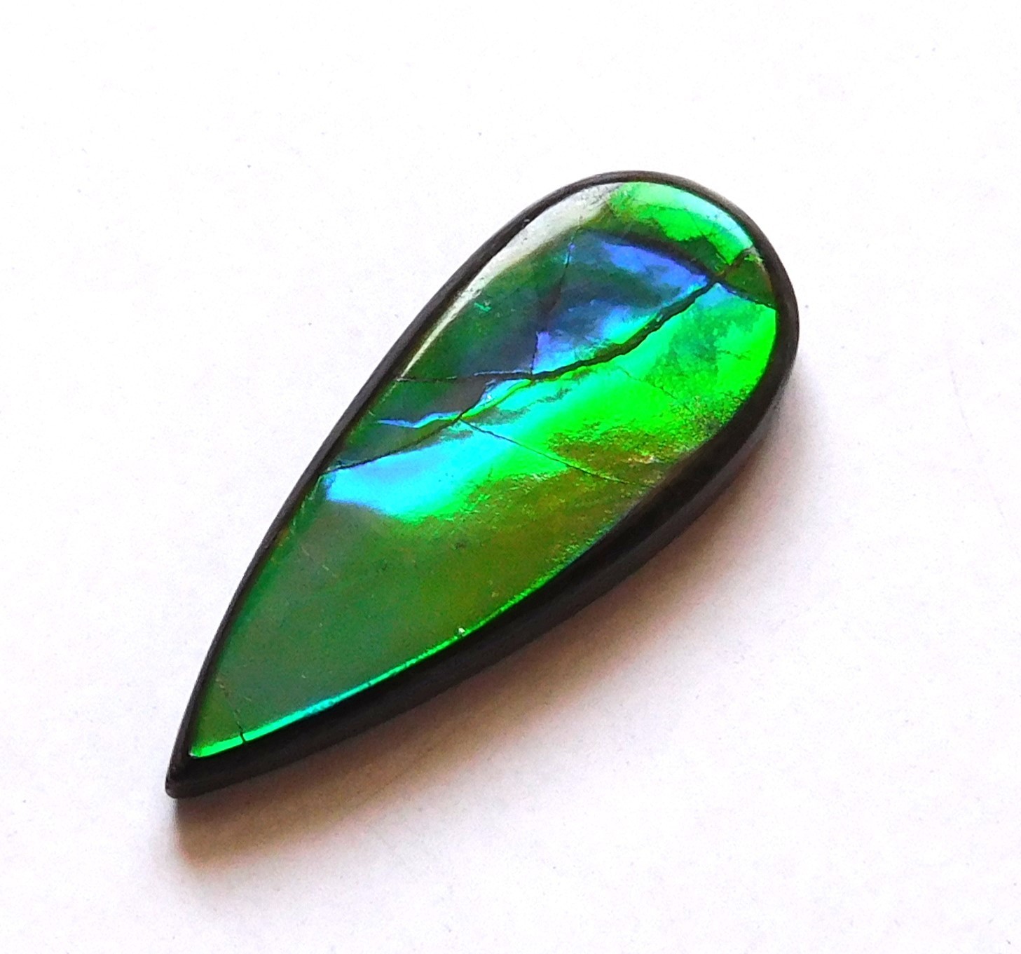 6.40 Ct Natural Canadian Ammolite Cabochon Loose Gemstone 22X9X3.5MM LE20