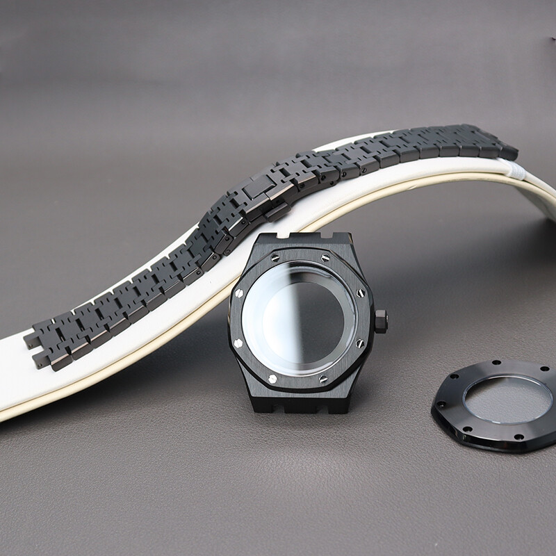 41mm Black watch Cases Watch band For Seiko nh35 nh36 Nh38 Movement 31.8mm Dial