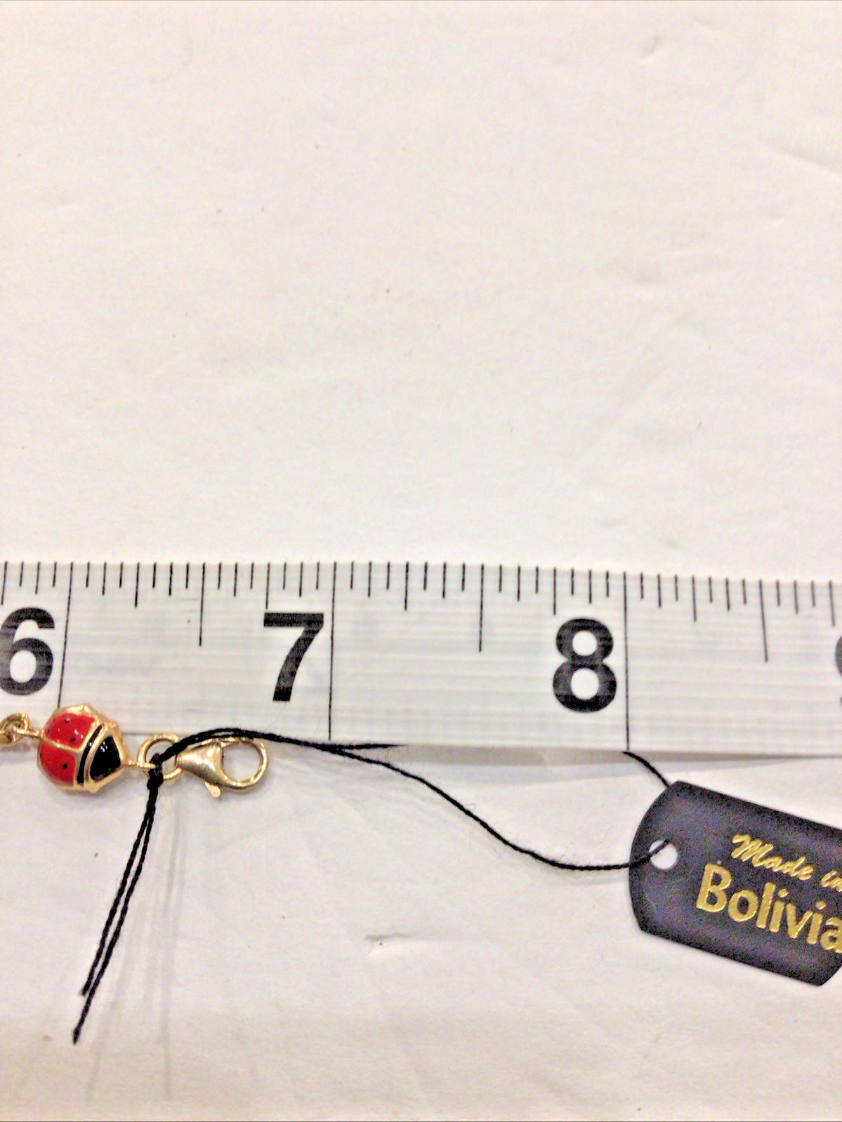 14K Yellow Gold Enamel Ladybug Bracelet 3 Grams 6 3/4 Inches Made in Bolivia NWT