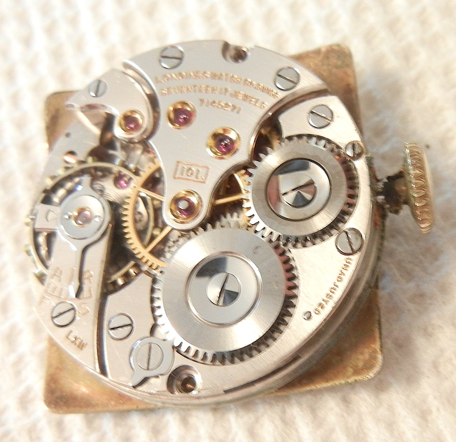 VINTAGE LONGINES MENS 10K GOLD FILLED 17 JEWELS 10L LXW WRIST WATCH FANCY LUGS