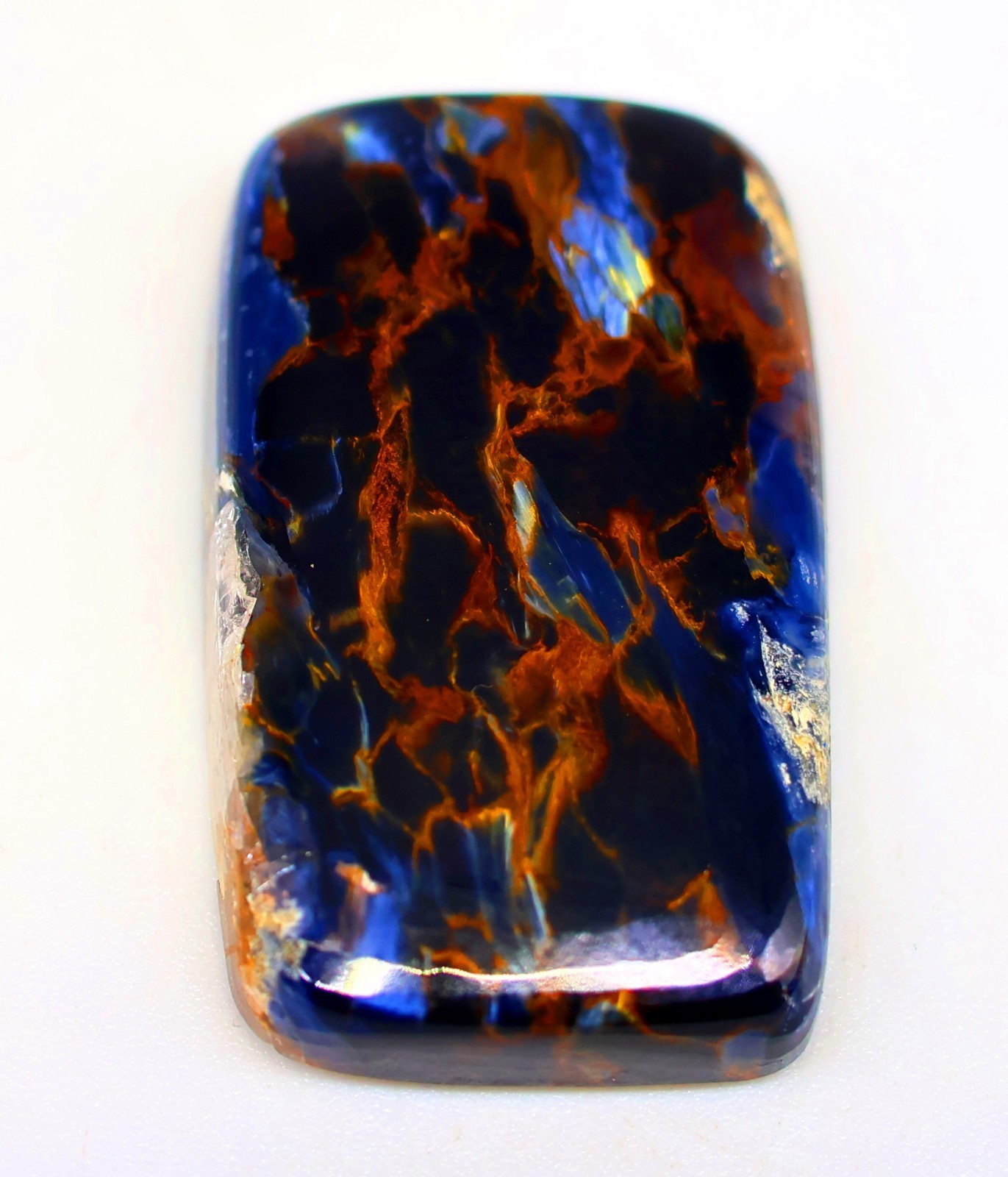 35 Ct 6X18X30 mm Natural Fire Blue Pietersite Rectangle Cabochon Gemstone KZ-337