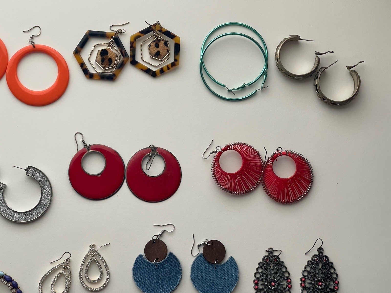 EARRINGS LOT DANGLE DROP HOOP STUD