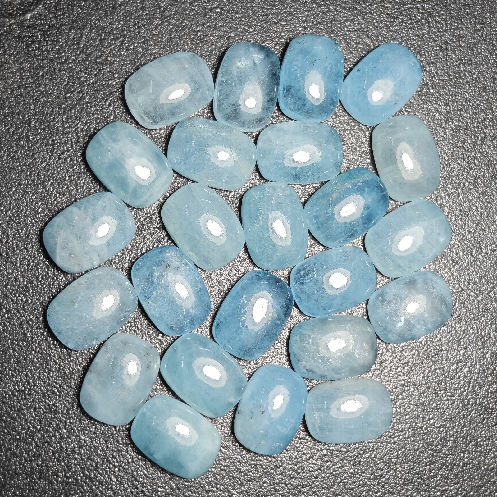 Natural Blue Aquamarine Cabochon Lot Loose Gemstone Blue Flashy|10x14mm