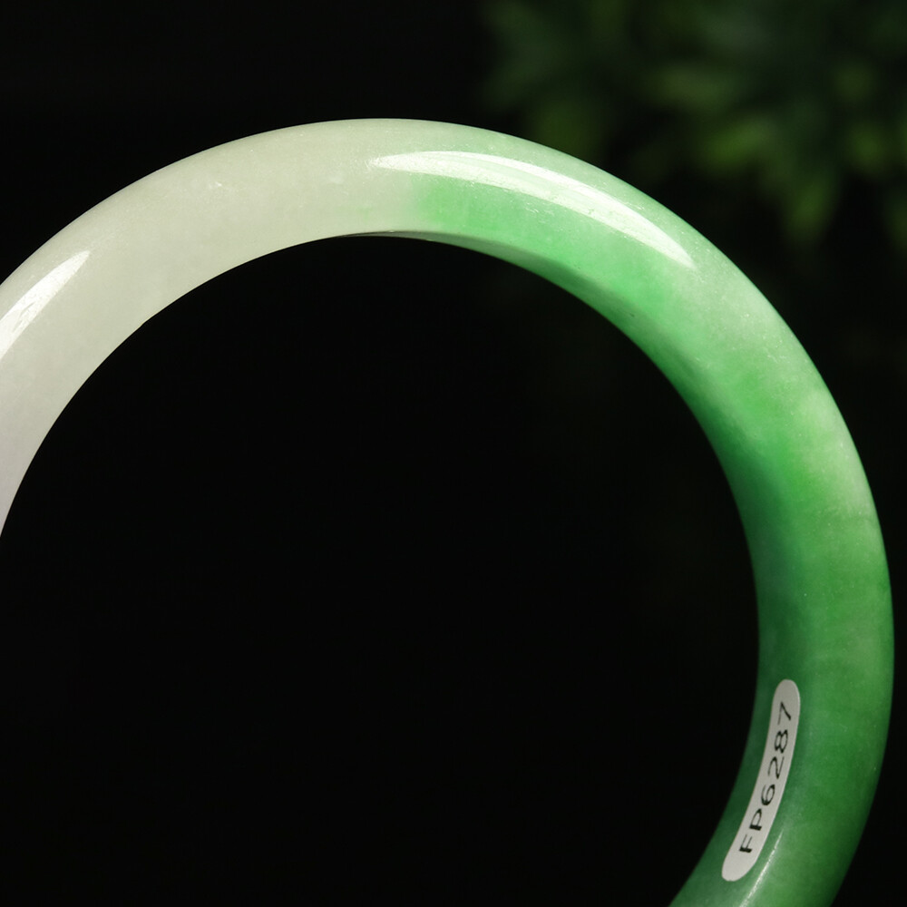 58mm White Lavender Green Jadeite Jade Bangle Bracelet Burma Jade Bangle A-12627