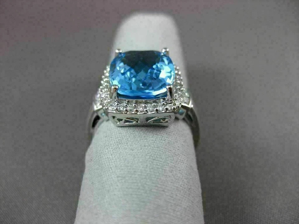 3.00 Ct Radiant Cut Natural Topaz & Diamond Wedding Ring 925 Sterling Silver