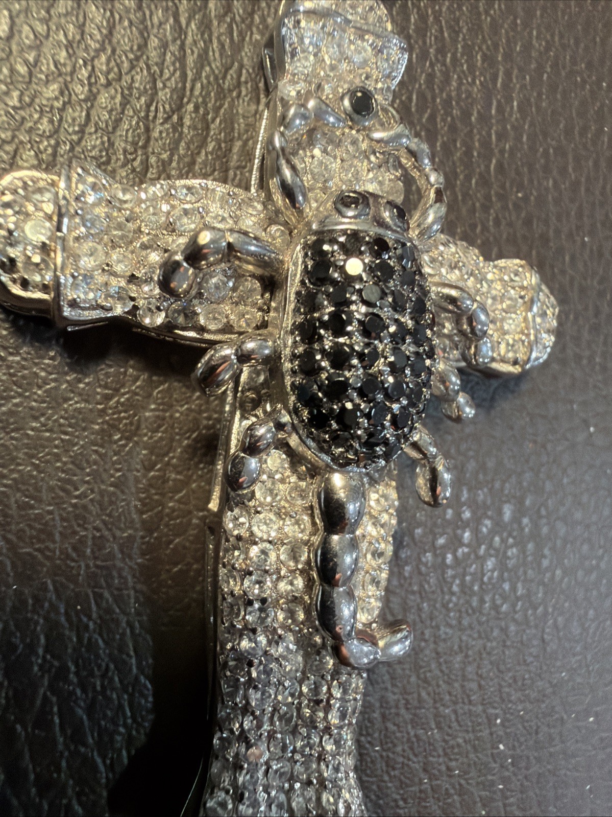 Beautiful 925 Sterling Silver large Zirconia Cross pendant 3.3/4 x 2, 7/8 inches