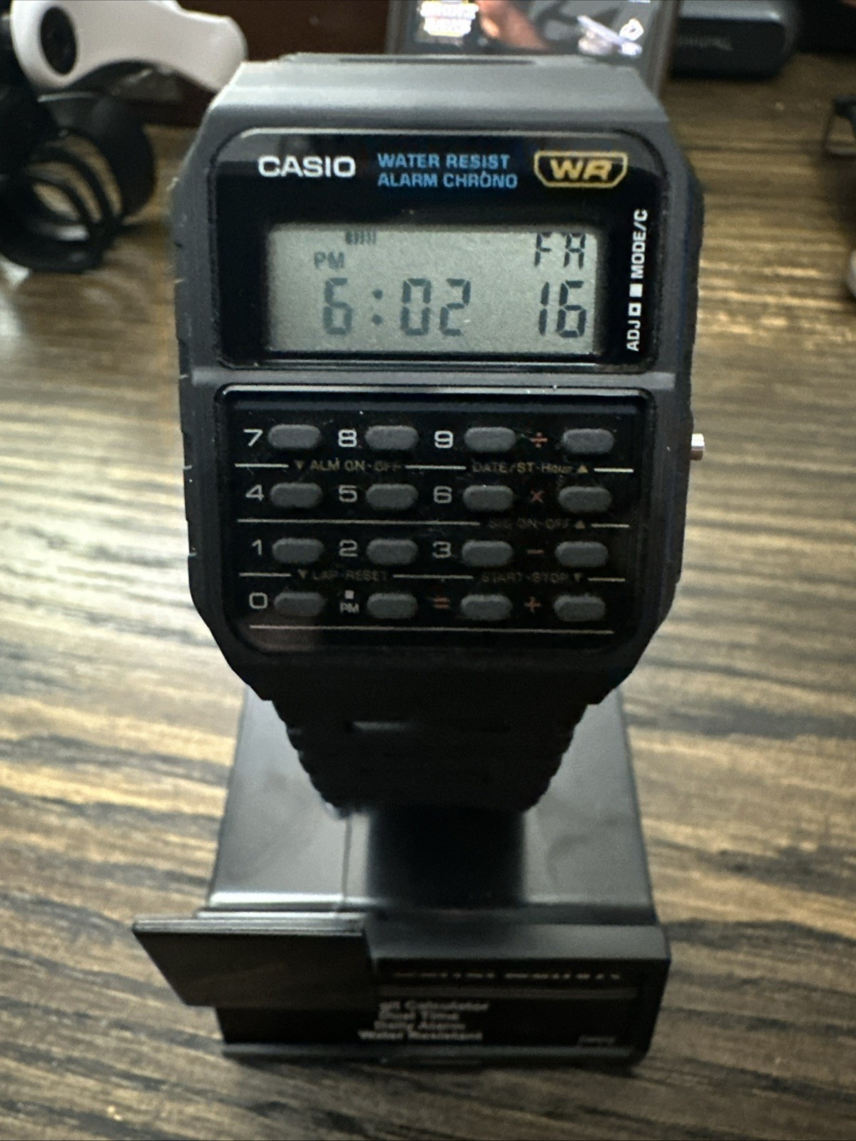 Casio CA-53W-1Z Calculator Watch Black Resin 8-Digit Dual Time Unisex Vintage