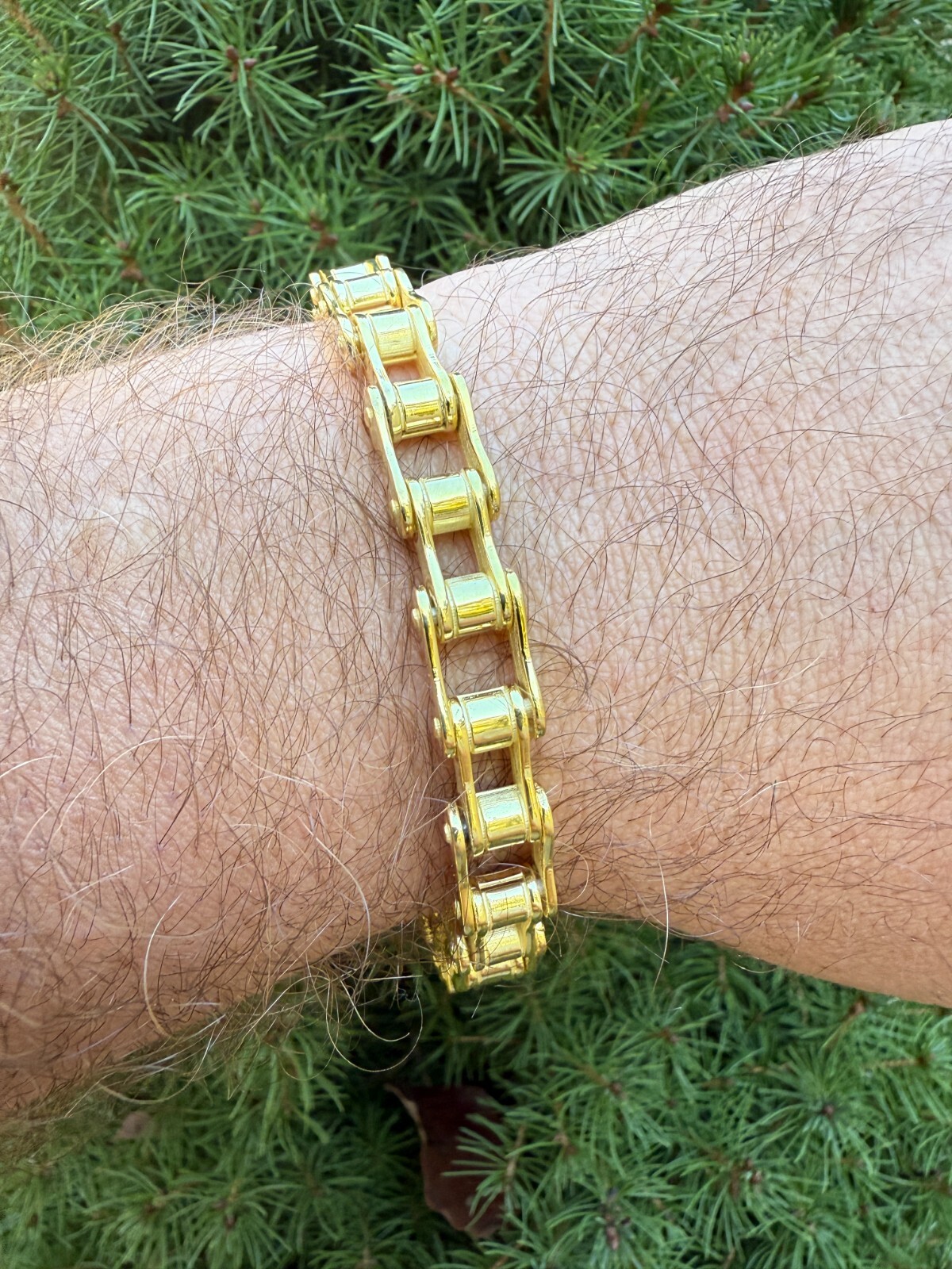Bicycle Link Bracelet Real 14k Gold Vermeil 925 Silver Handmade 9mm Bike Chain