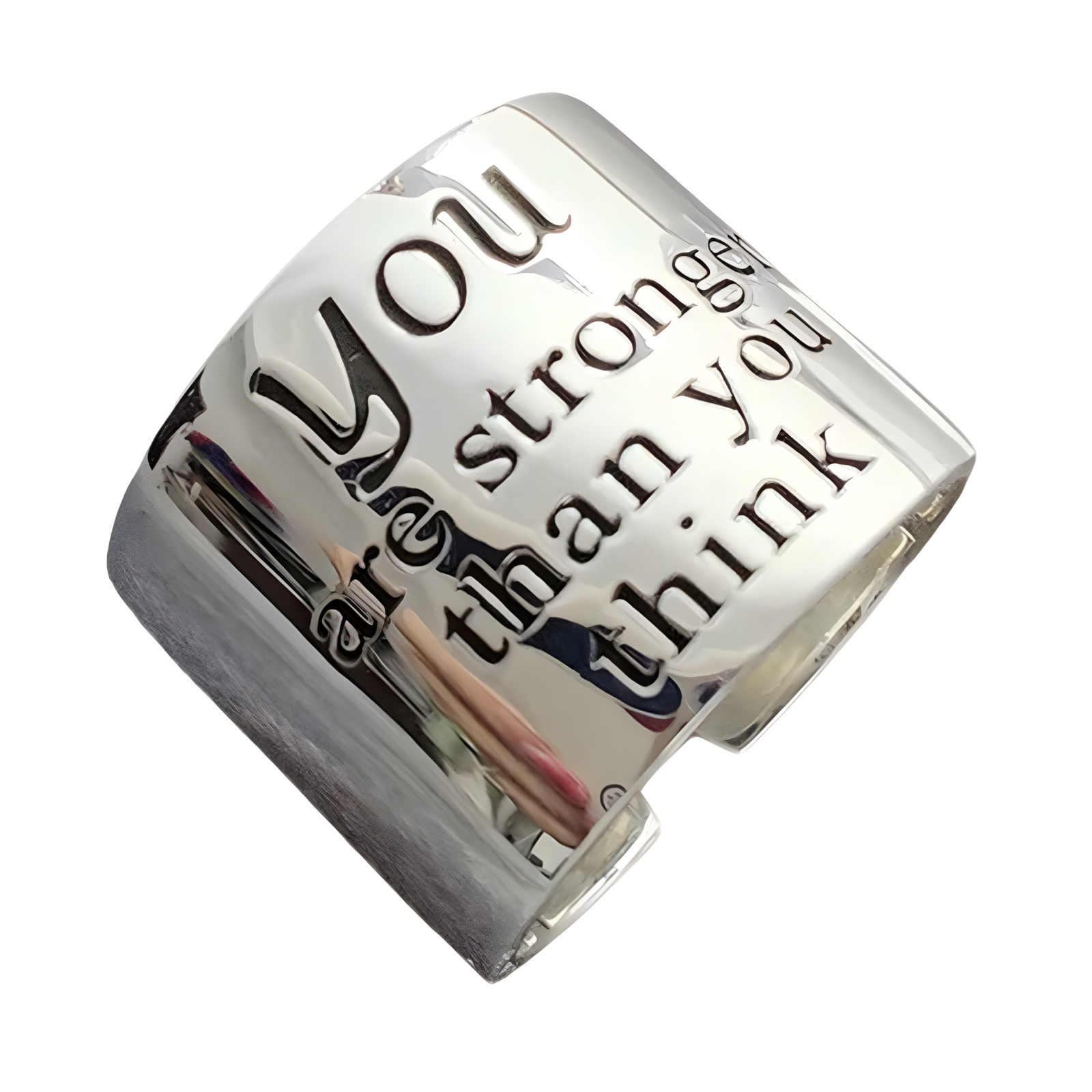 Sterling Silver Engraved Band Ring for Women, Adjustable Open Ring Polished 488