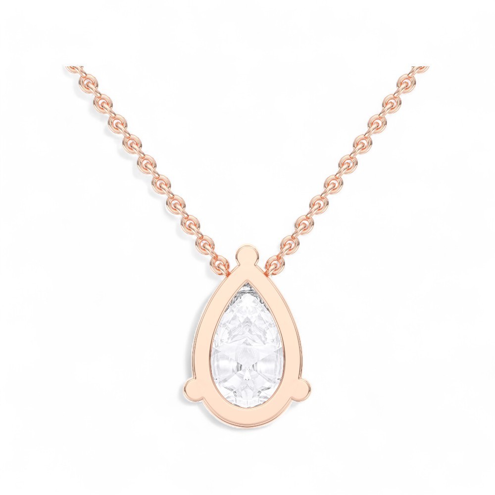 IGI Certified 1ct Pear Lab Created Grown Diamond Pendant Necklace 14k White Gold