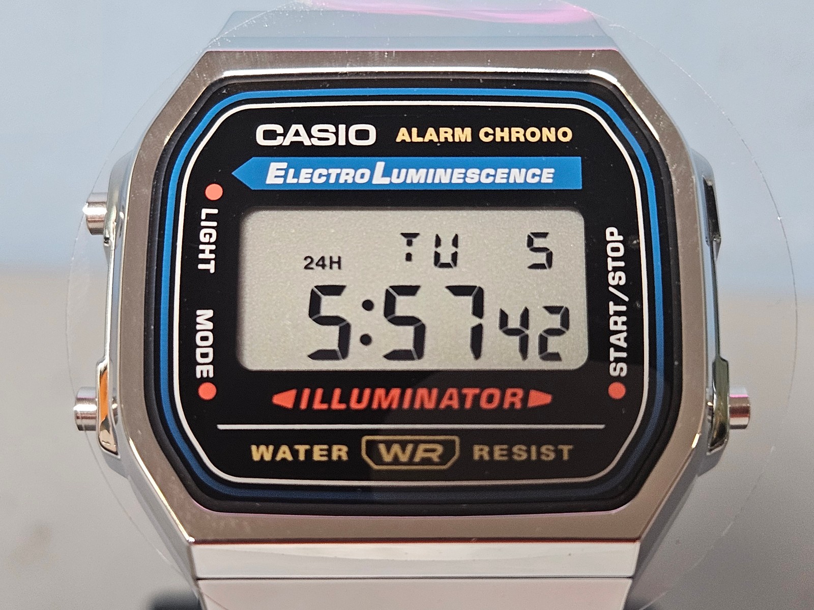 Casio A168WA-1 Vintage Digital Silver Stainless Steel Watch Illuminator New!