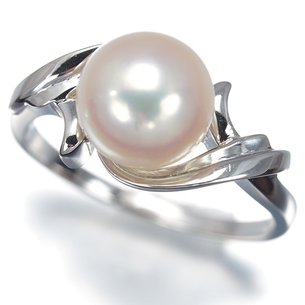 Auth Mikimoto Ring Akoya Pearl 8.3mm Solitaire US6-6.25 14K 585 White Gold