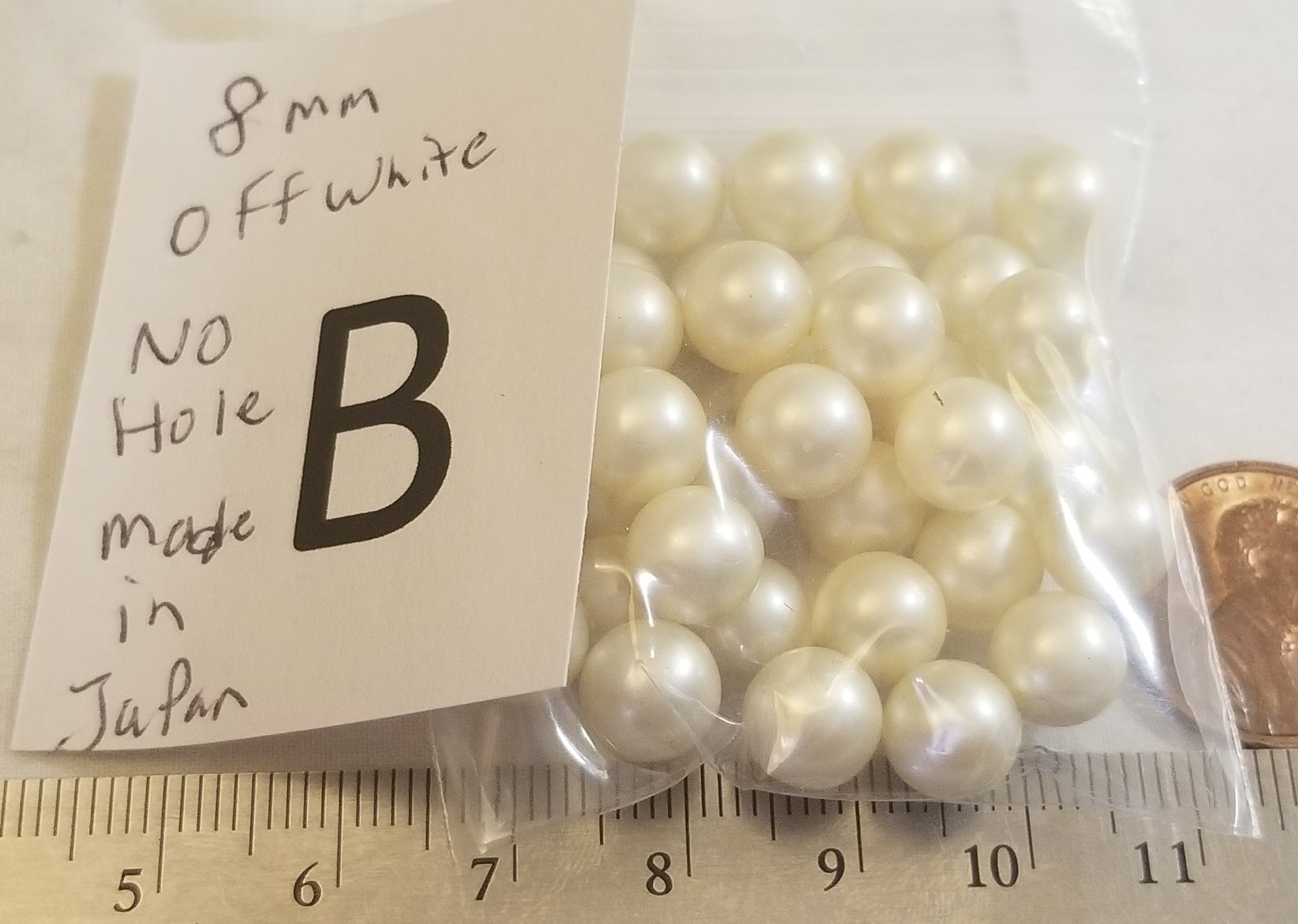 Vtg 8mm No Hole Pearl Bead ball Mix Cream White Color Jewelry Craft repair Lot