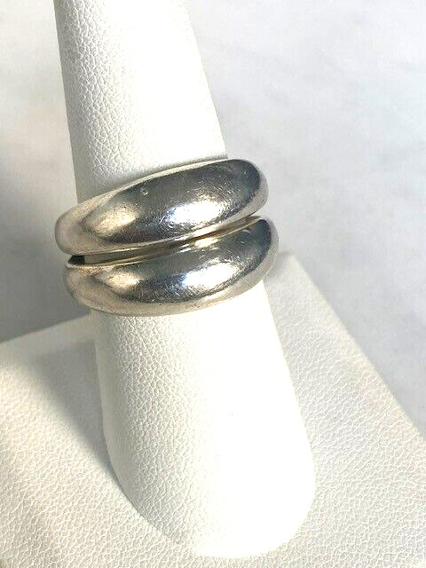 925 Sterling Split Front Band Ring Size 7.75