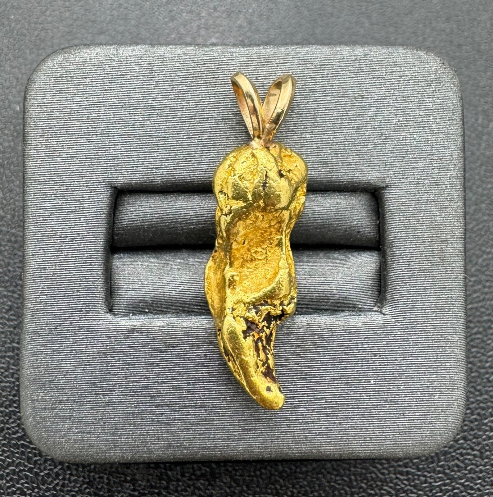 California Placer Yellow 84.74% Gold Nugget 8.8 grams with 3mm Bale Pendant