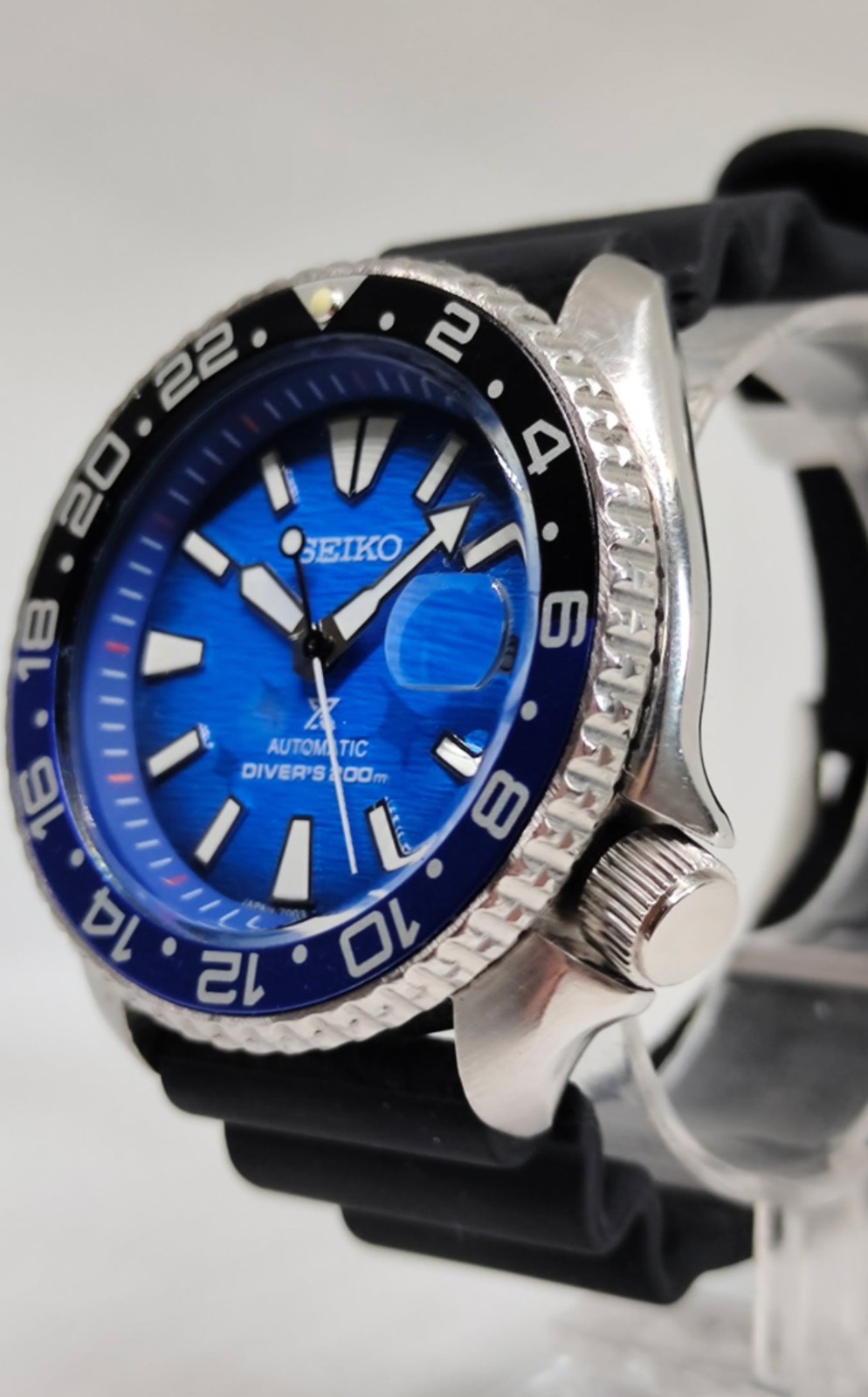 MINT SEIKO DIVERS 7002-7000 BLUE MANTA DIAL AUTOMATIC MENS WATCH 2N8567
