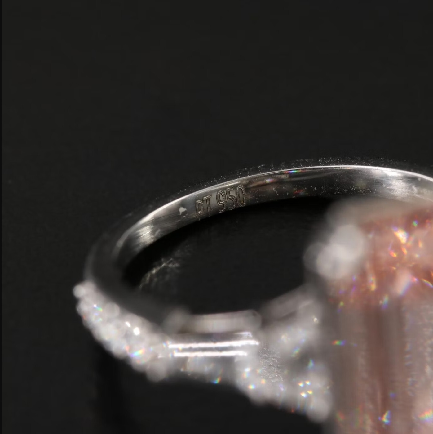 IGI Report Platinum 9.81 CTW Lab Grown Diamond Ring & Fancy Intense Pink Size 6