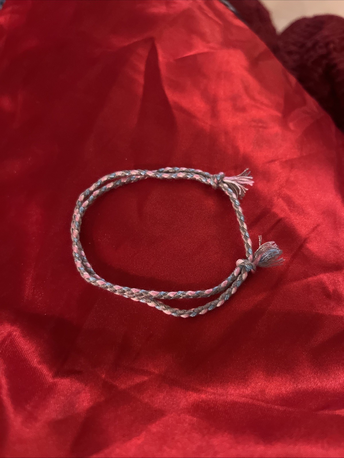 NEW BOHO BRAIDED THREAD FRIENDSHIP BRACELET ADJUSTABLE SKY BLUE GRAY PINK WHITE