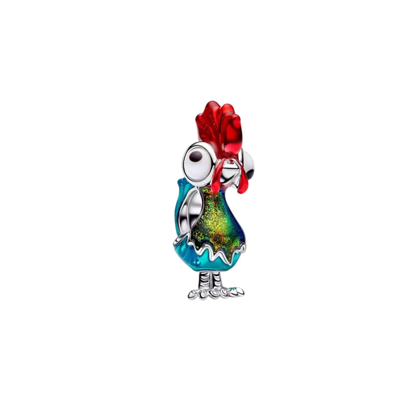 HEIHEI MOANA ROOSTER S925 STERLING SILVER EUROPEAN BRACELET CHARM BEAD & POUCH!