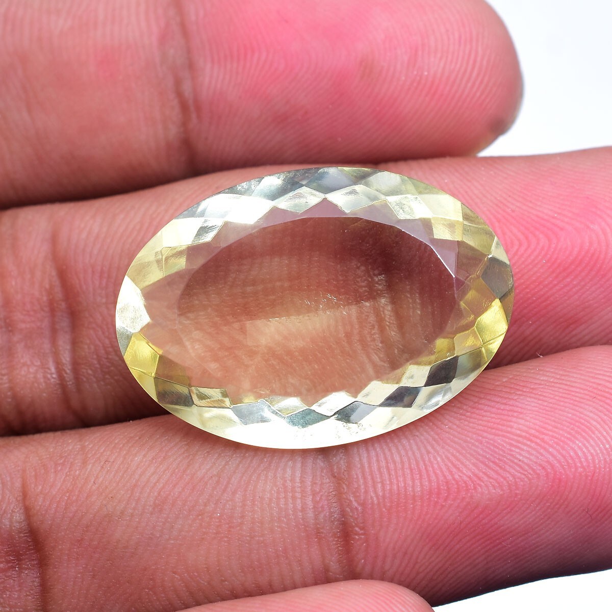 VVS 28.00 Cts Natural Lemon Citrine 23mm*19mm Oval Cut Untreated Loose Gemstone