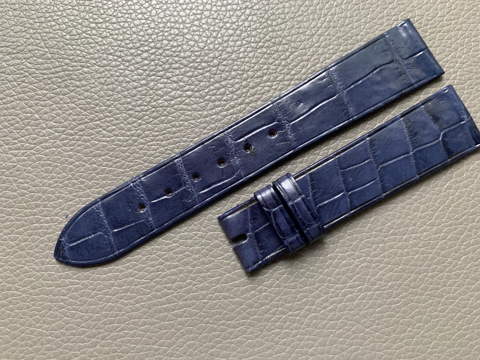Navy Blue Genuine Leather Skin Watch Strap Band 10..17 18 19 20 21 22 23 24 26mm