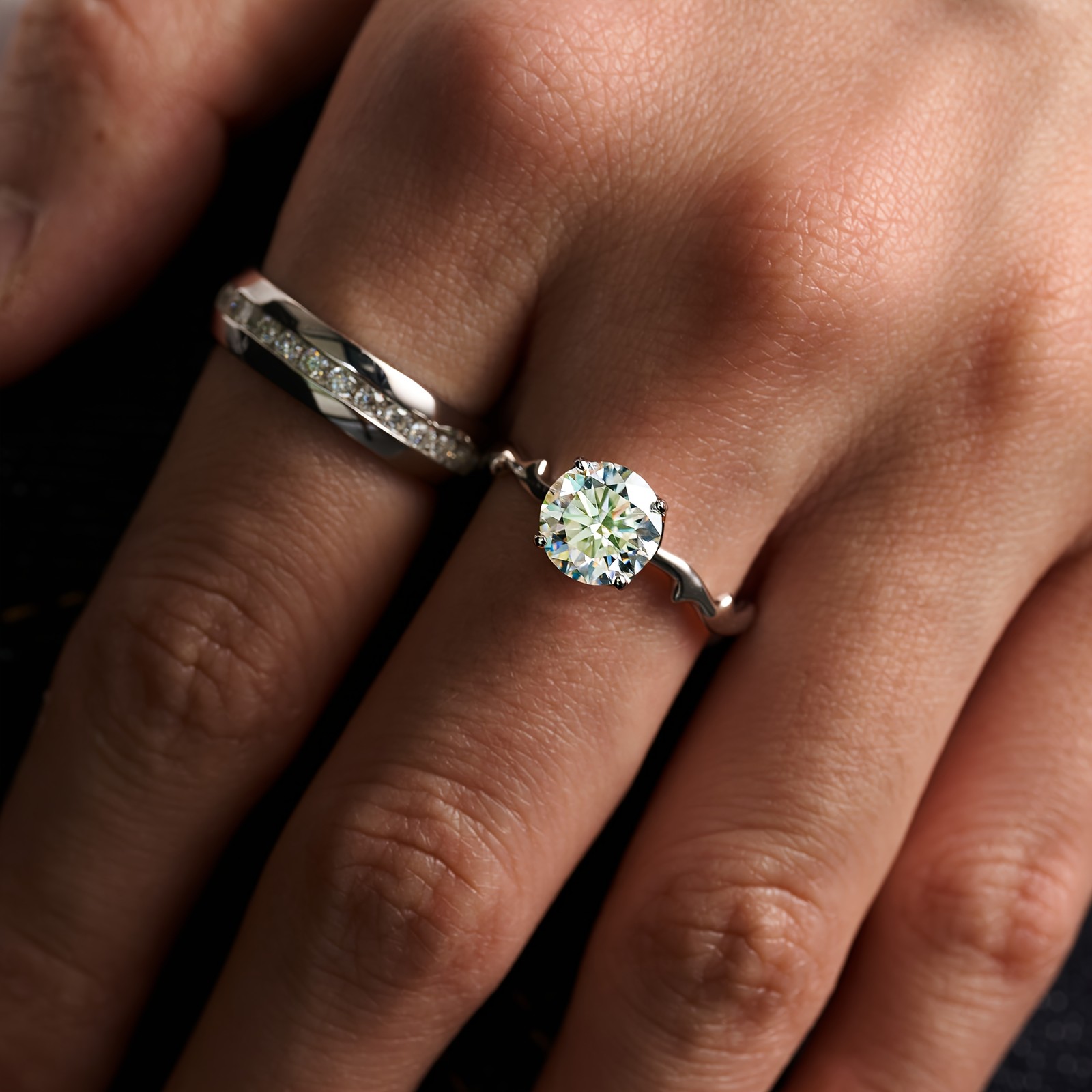 925 Silver Moissanite Solitaire Ring Size 6 7 8 9 For Engagement Gift