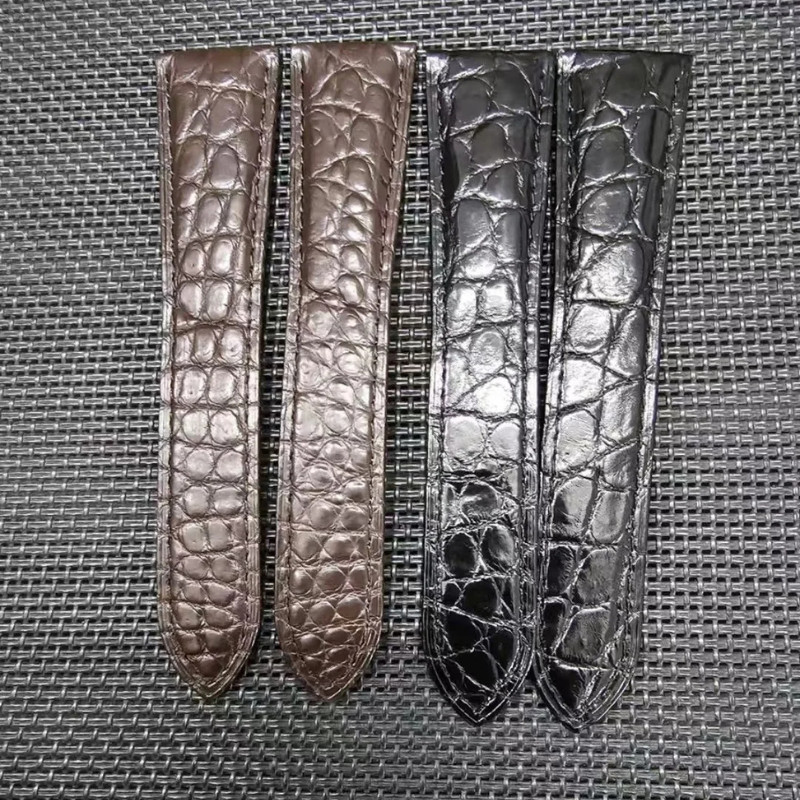 Fits Cartier Tank Models 20mm 23mm Black Brown Croco Leather Watch Strap
