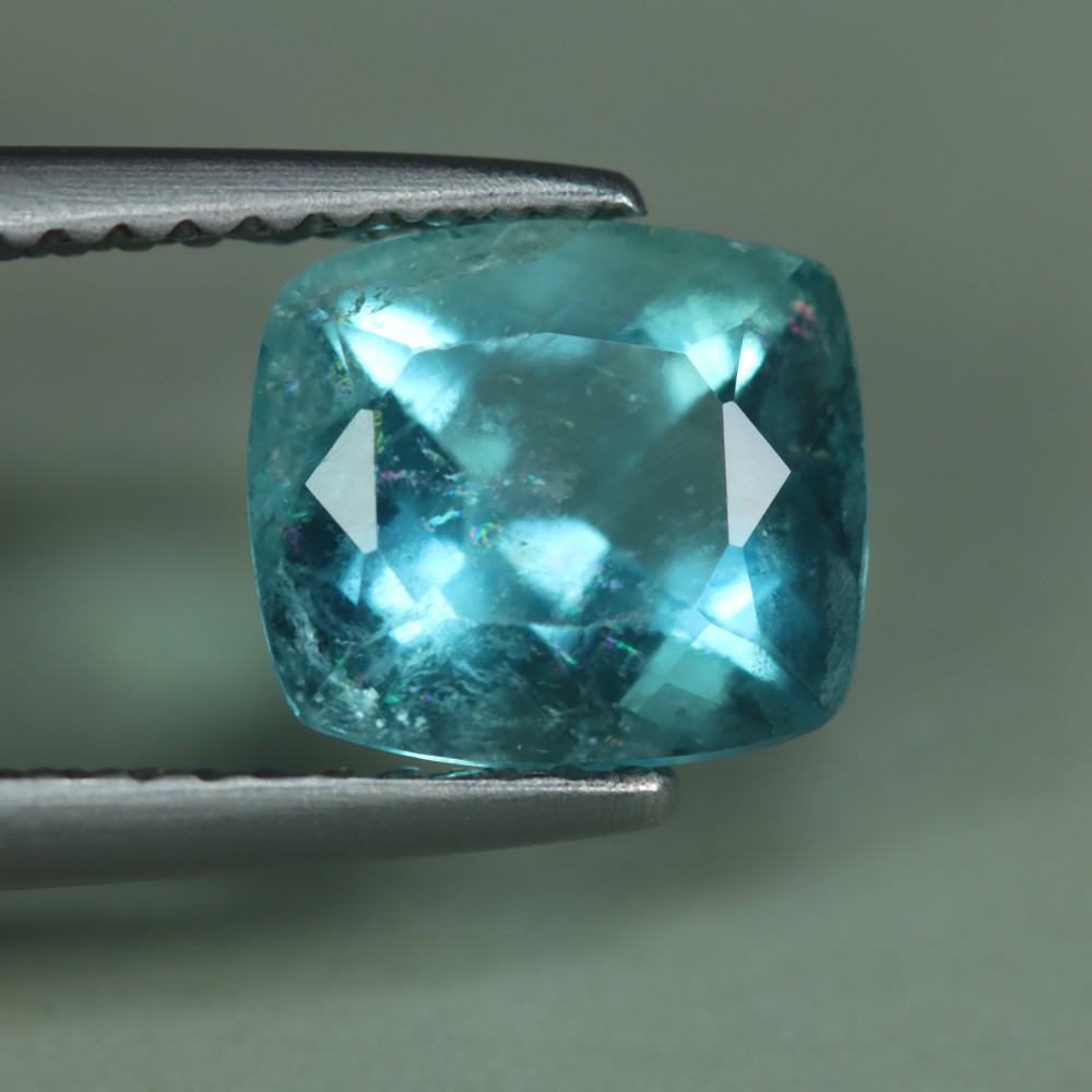 1.90 Cts_Unique Gemstone_100 % Natural Paraiba Blue Fluorite_Cushion Cut