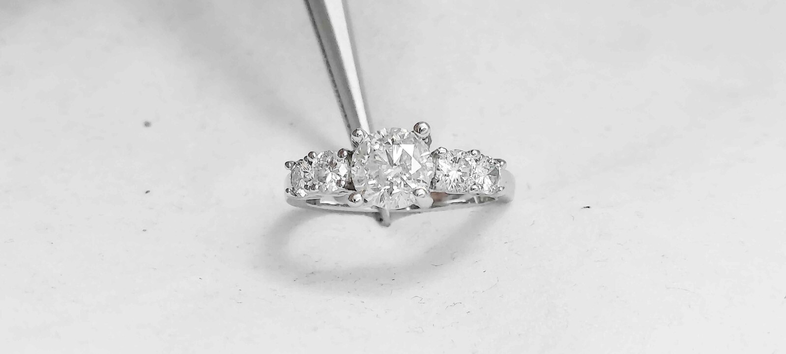 1.90Ct Genuine Natural 5 Round Diamond Engagement Ring In Solid 14K White Gold