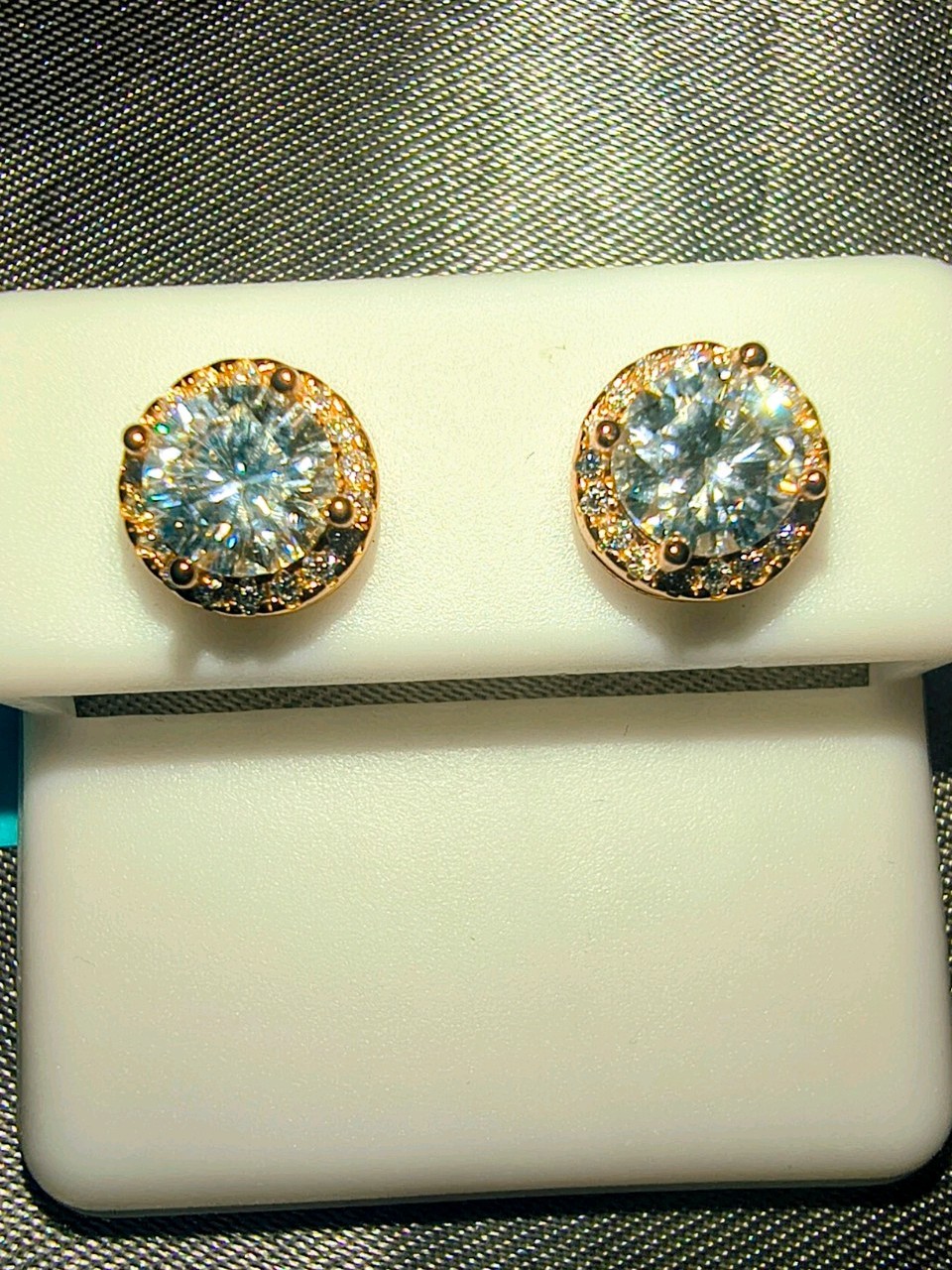 1.83 CT Diamond Earrings NWT Sterling Silver Rose Gold Plated