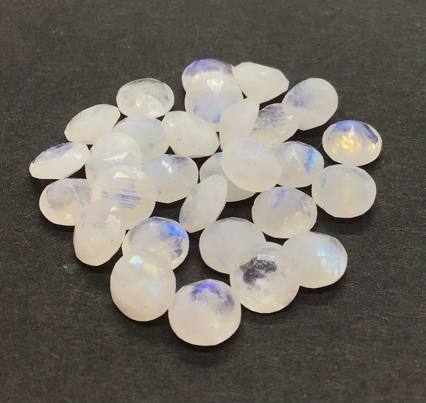 AAA Natural Rainbow Moonstone Round Cut Loose Gemstone For Making All Jewelry