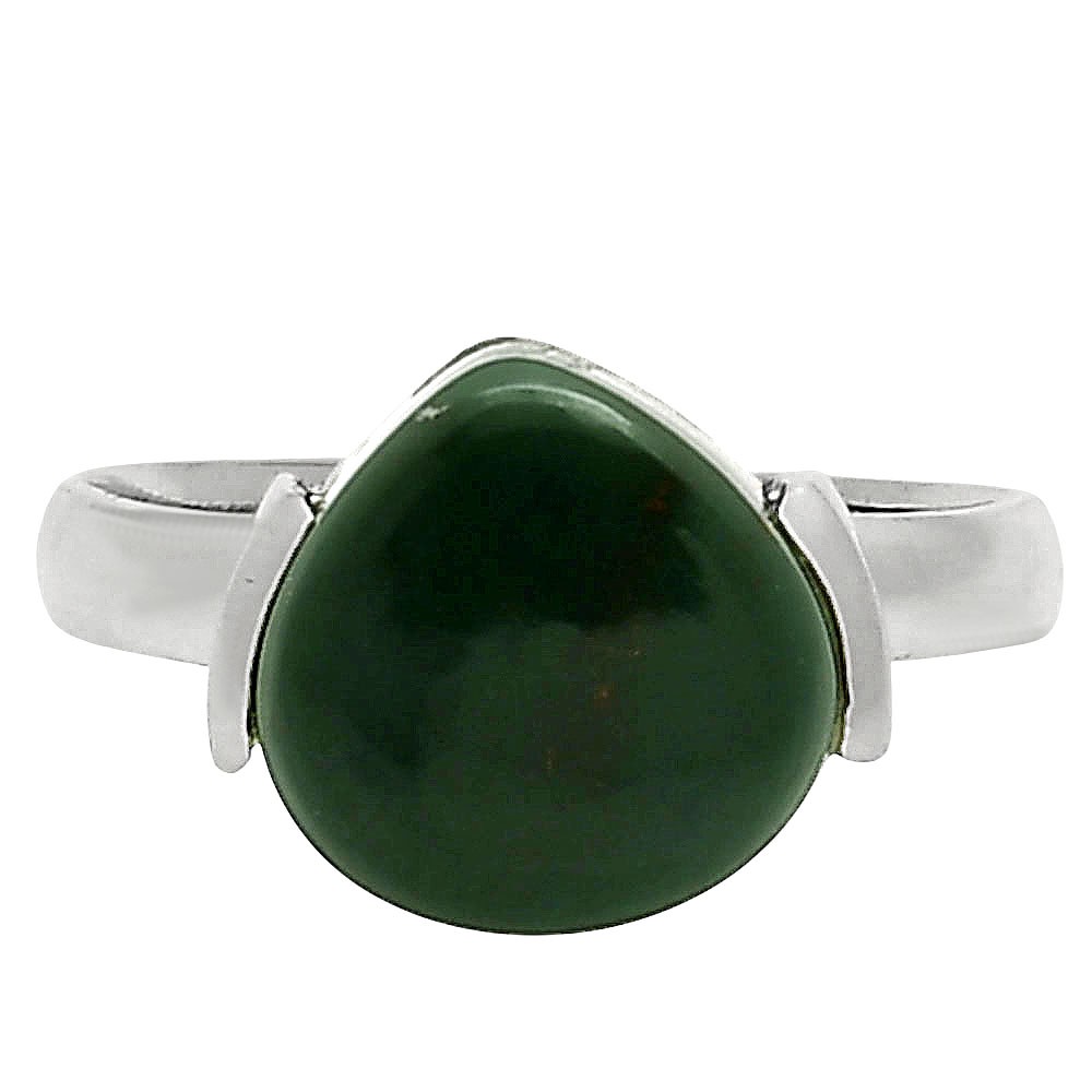 Natural Blood Stone – India 925 Sterling Silver Ring s.8 Jewelry R-1173