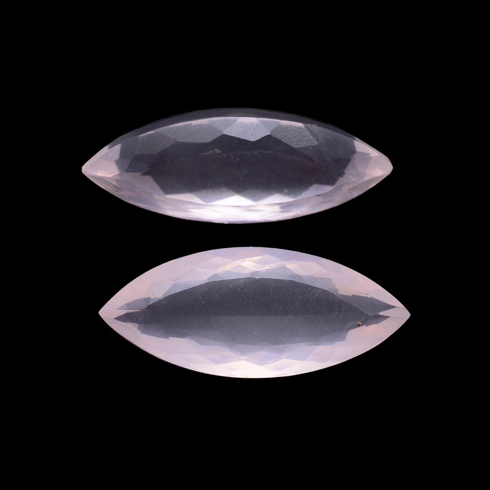 2 Pcs Natural Rose Quartz 27mm-28mm Faceted Cut Top Quality Loose Gemstones Lot