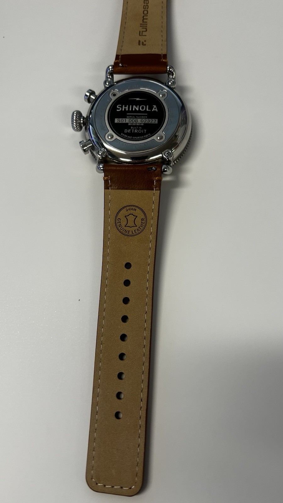 Shinola Runwell Sport Chronograph 48mm Cream Dial Watch With New Straps/Bracelet