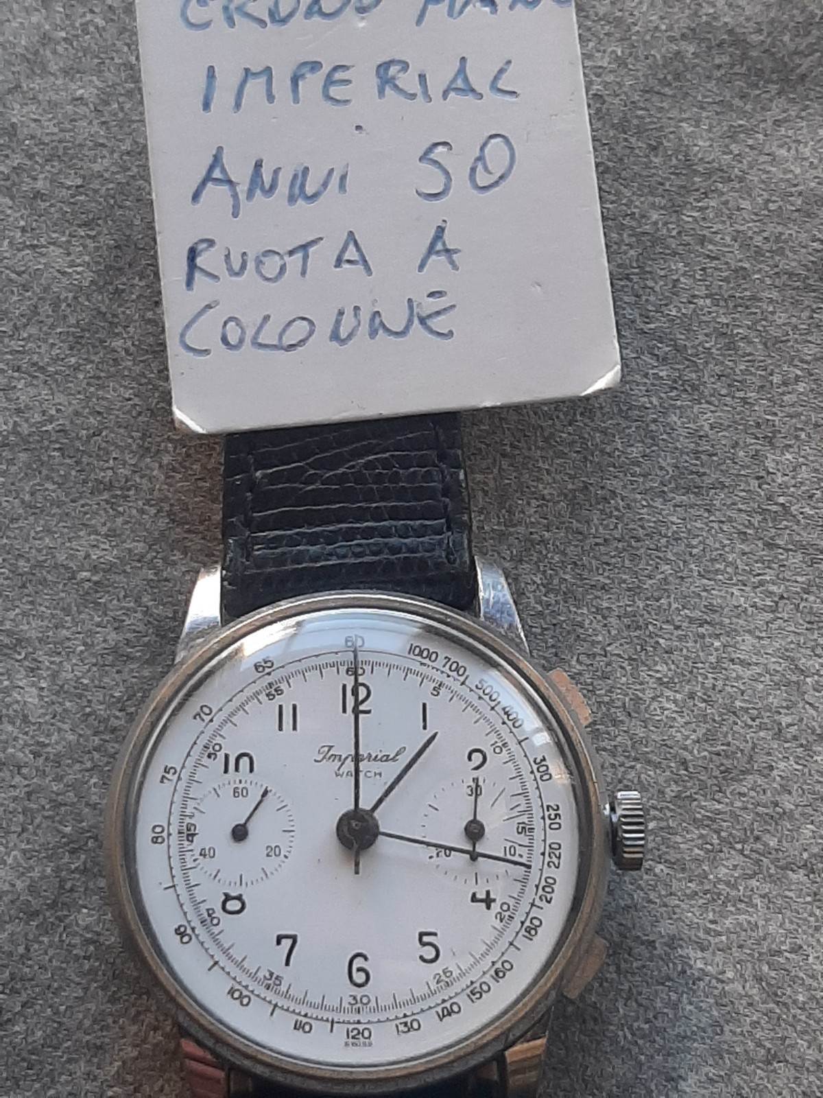 RARE IMPERIAL WATCH MANUAL CHRONOGRAPH 1950s Cal. LANDERON 52 Column Wheel