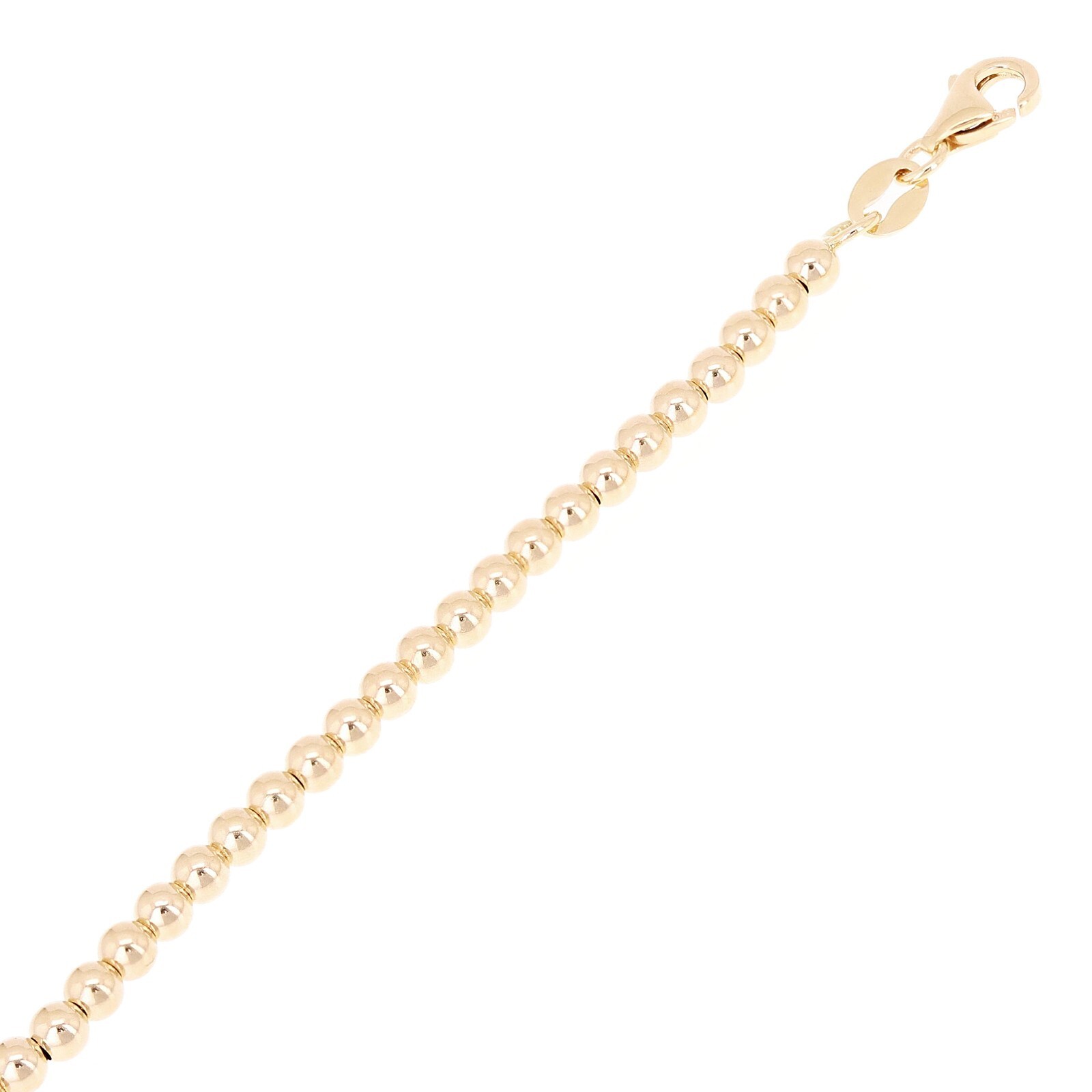 Italian 14k Yellow Gold Ball Beads Bracelet 7.75″ 3mm 3.2 grams
