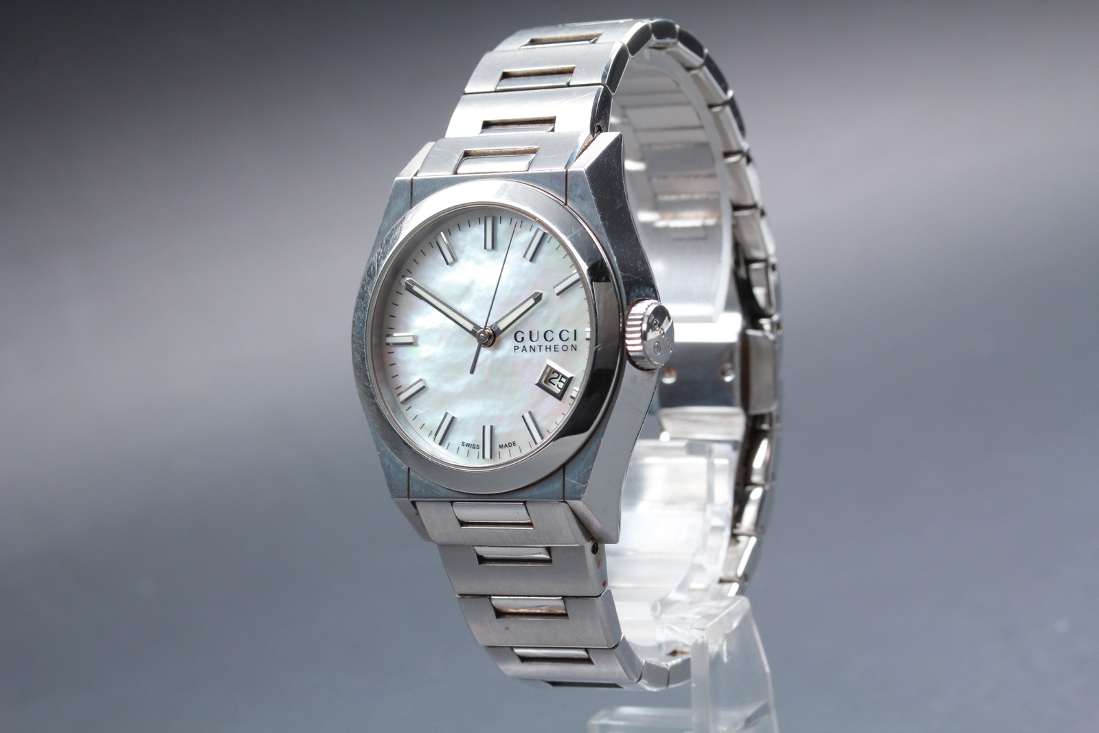 [Exc+4] Gucci Pantheon Silver Quartz Watch Unisex 1154 From JAPAN