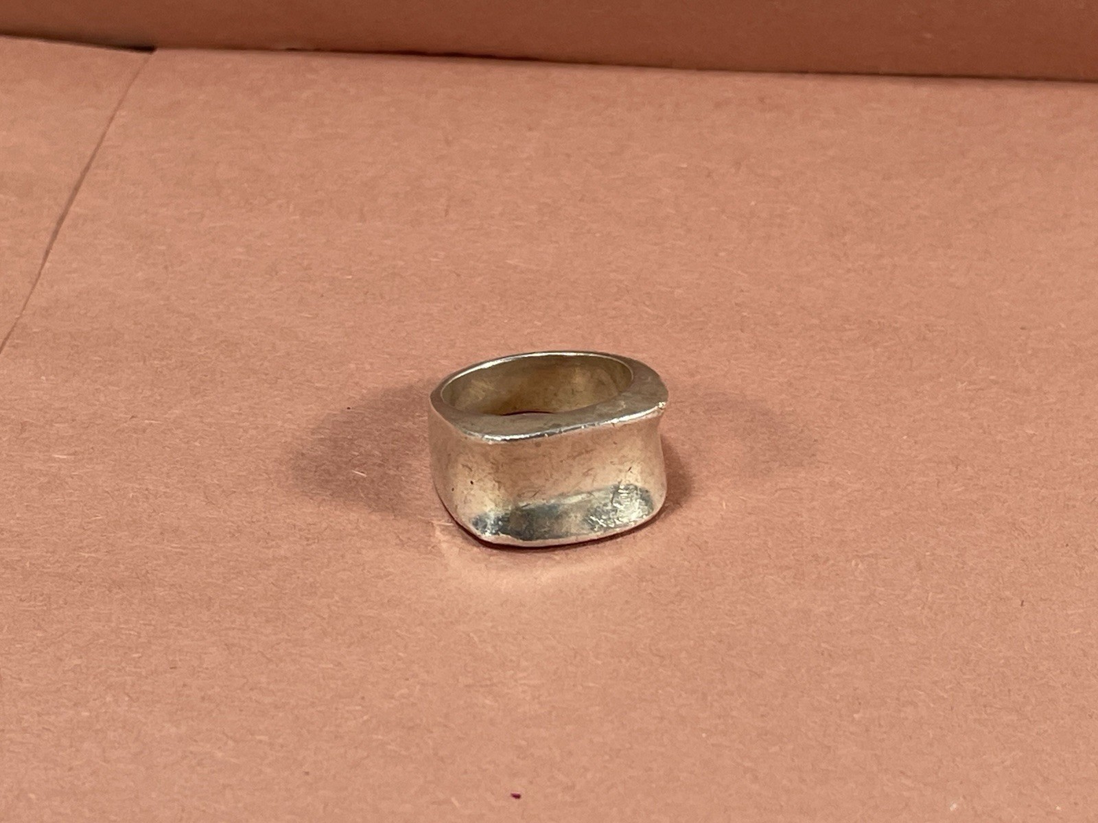 Vintage Sterling Silver 925 Modernist Ring Contoured Saddle Size 6.75 14 grams