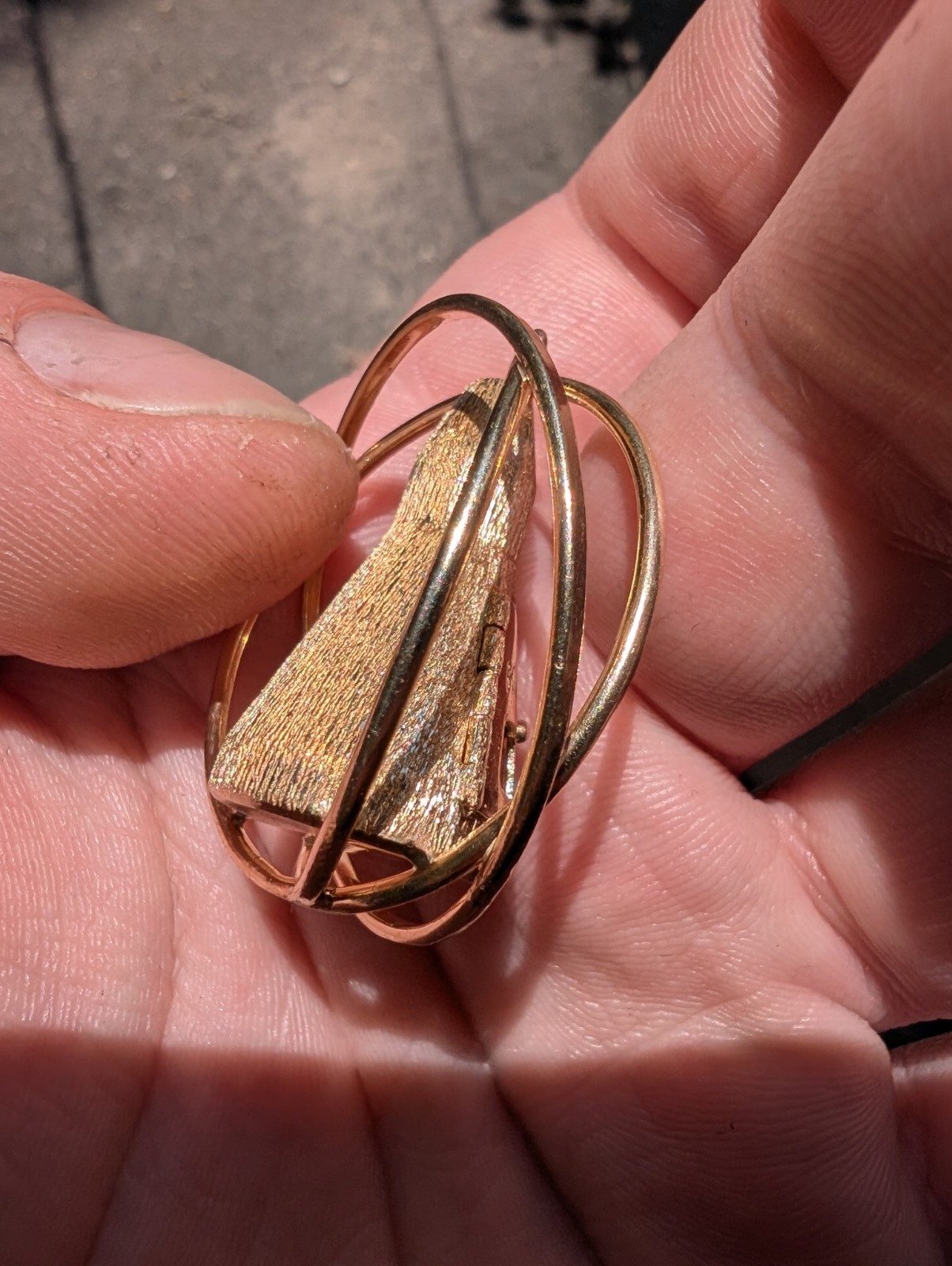 Vintage 14k Gold Mechanical Gemini Space Capsule Charm Pendant Heavy 19g+ NASA