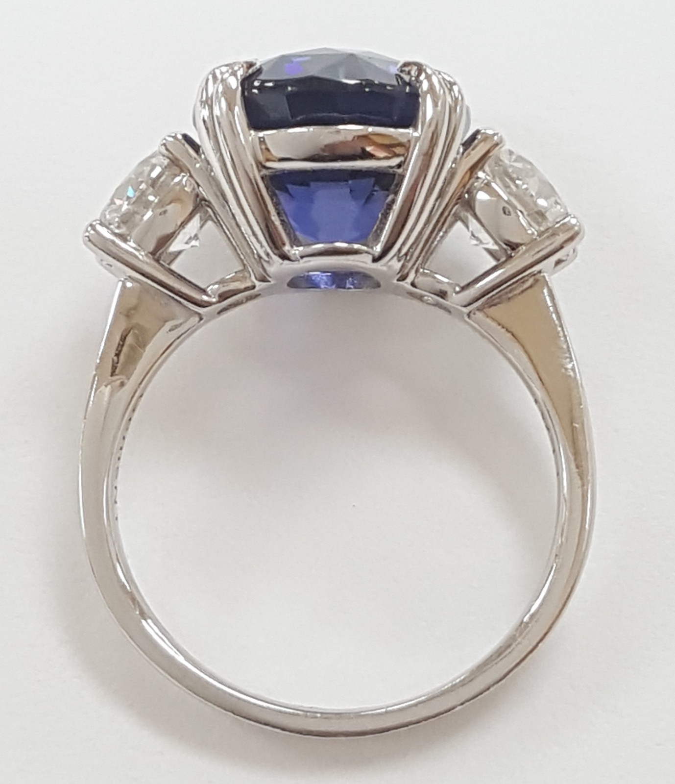 No Heat Sapphire Diamond Three-Stone Ring 10.38 ct Platinum Retail $275K
