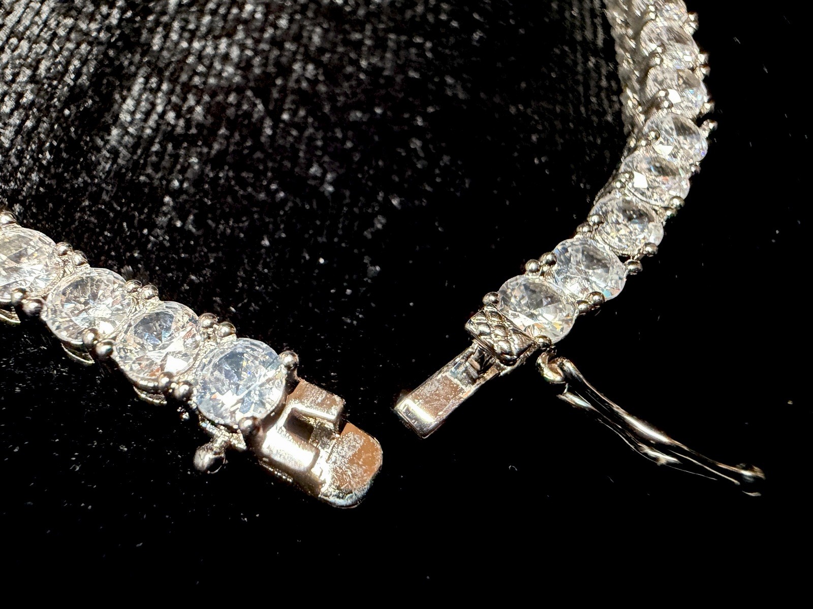 4mm Tennis Necklace 20in 14K White Gold Filled Round CZ Box Clasp. Beautiful!