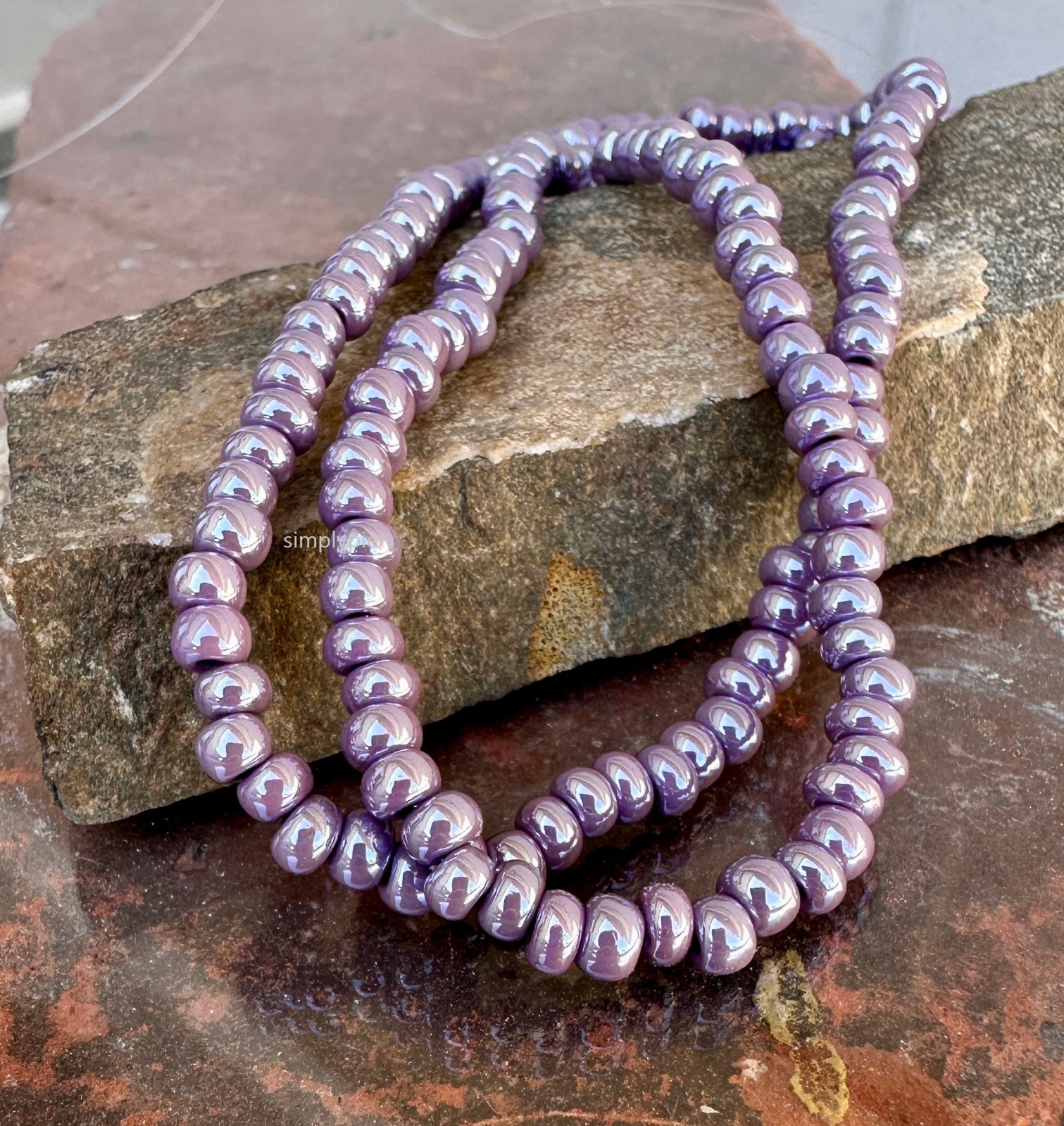 6/0 Luster Purple Czech 10inch Opaque Purple Glass Seed Beads #DRWMID