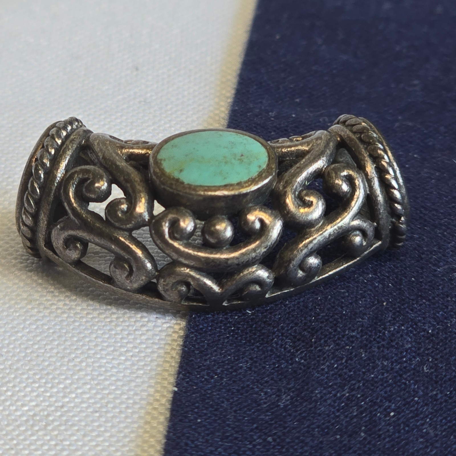 Sterling Silver Slider Charm 8.05g Fine Jewelry Turquoise look *READ*