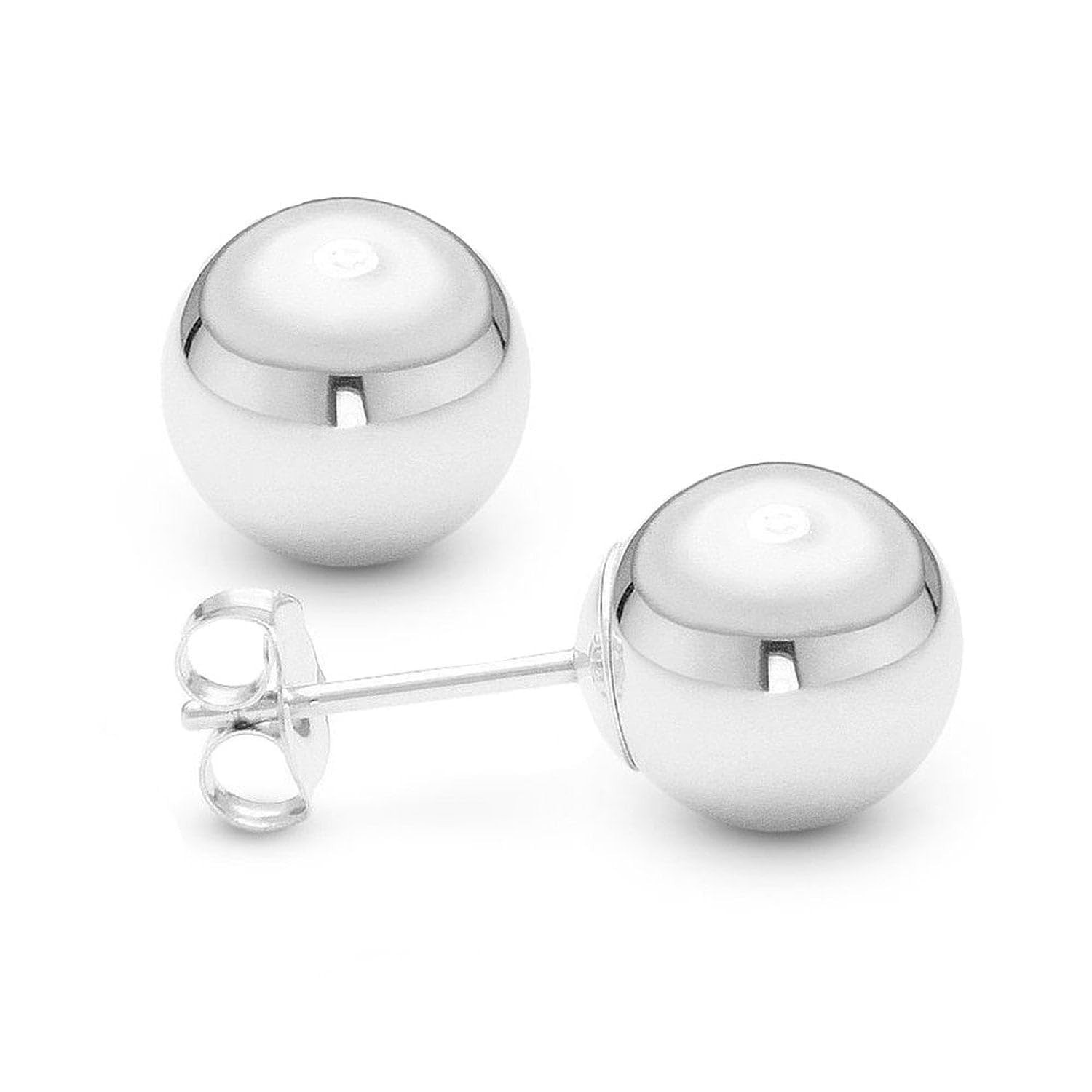 14K Solid Gold Ball Stud Earrings: Hypoallergenic, Many Sizes, Yellow/White/Rose