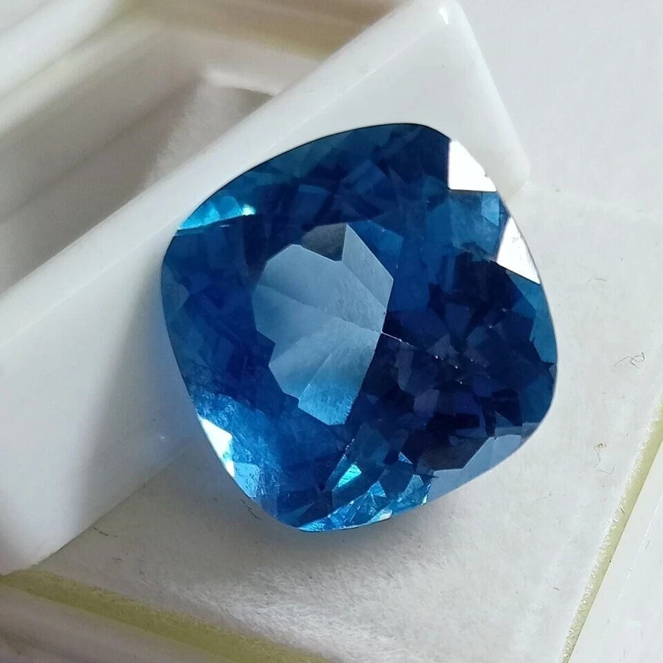 14.85 Ct Natural Flawless Blue Ceylon Sapphire Cushion Certified Loose Gemstone