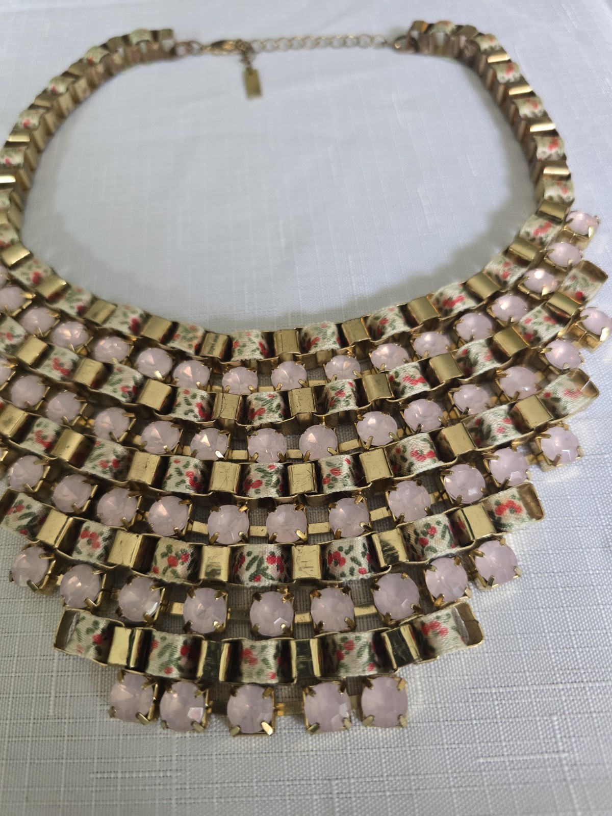 INC Internation Concepts Necklace Bibb Fashion Jewelry Mixed Media Floral