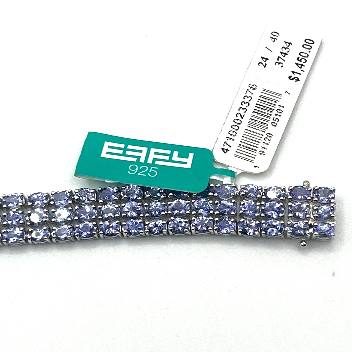 Effy Bracelet Tennis Sz 7 Tanzanite 3 Strand Purple Sterling 925 NEW MSRP $1,450